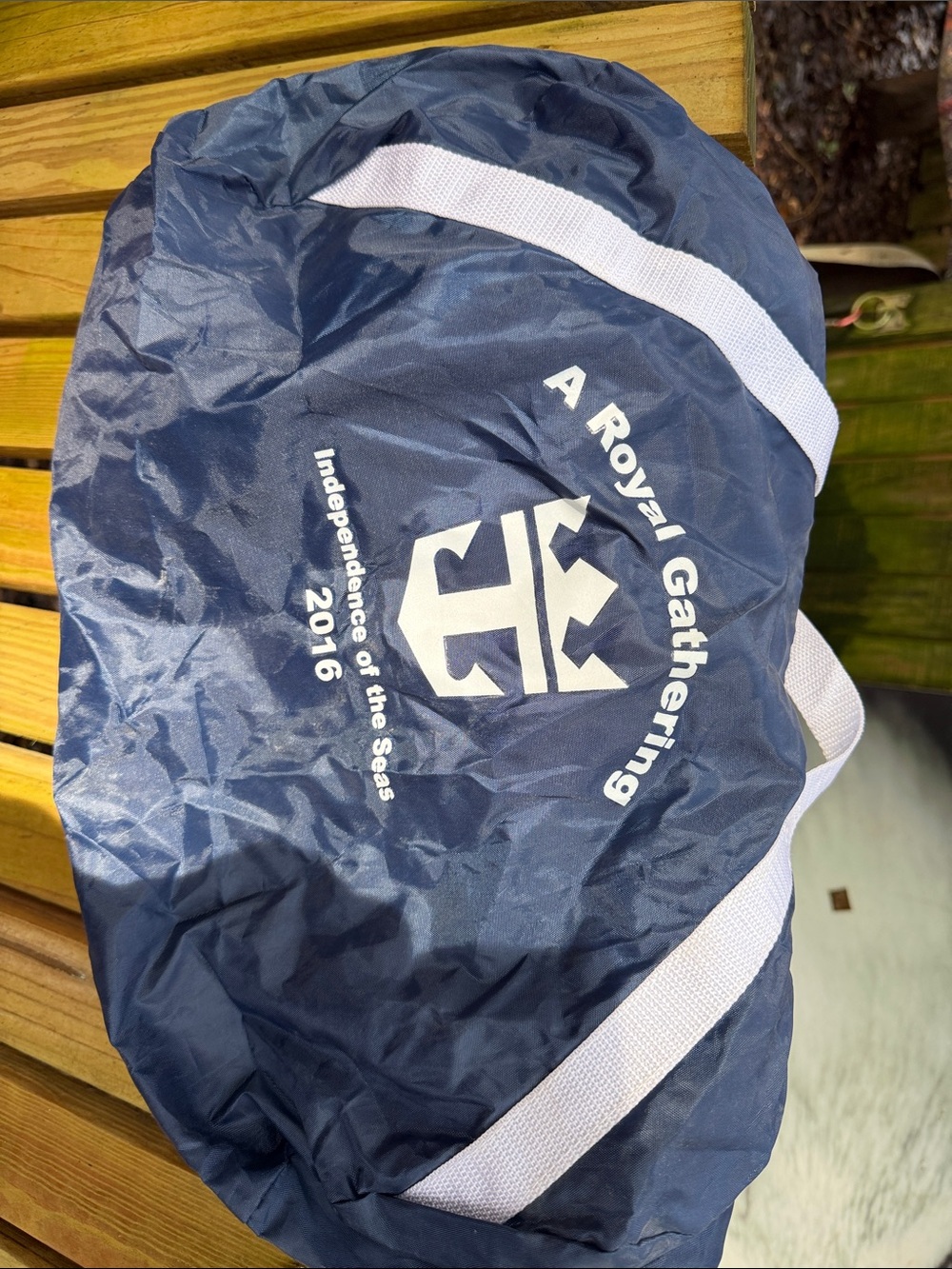 Navy Blue Event Tote Bag with White Logo and Straps Rccl a